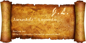 Januskó Levente névjegykártya